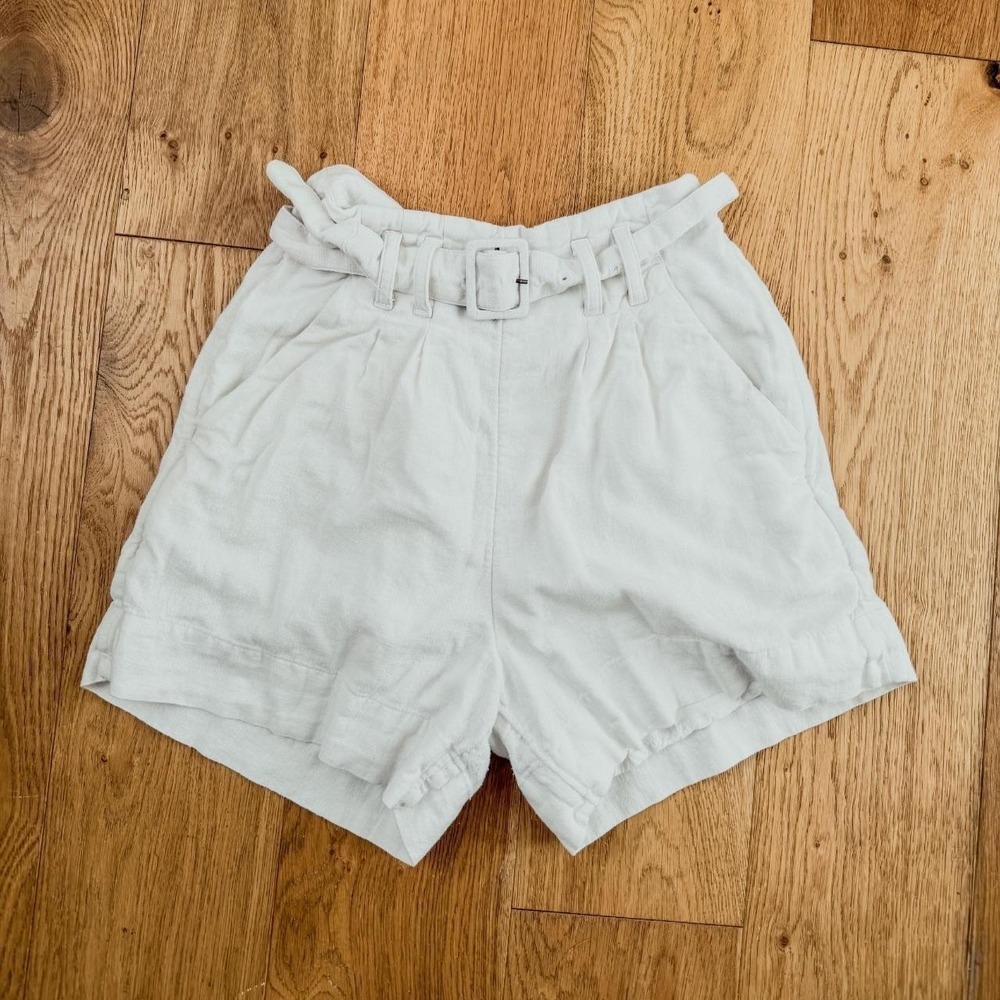 Abercrombie & Fitch Preppy White High Waisted Belted Shorts Size XS